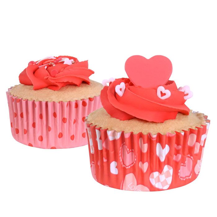 Foil Lined Valentine's Day Cupcake Liners