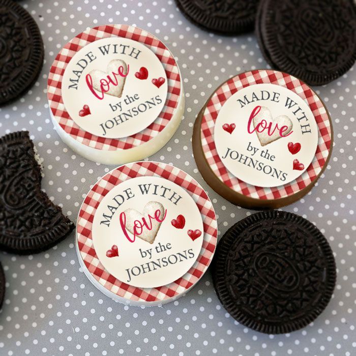 Customizable Icing Sheets Red Gingham Homemade Labels