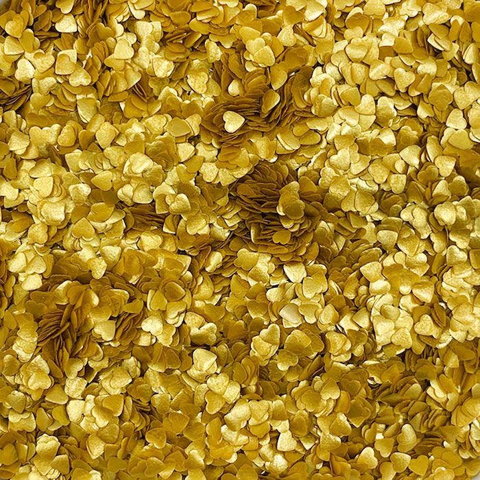 Edible Glitter Hearts Gold