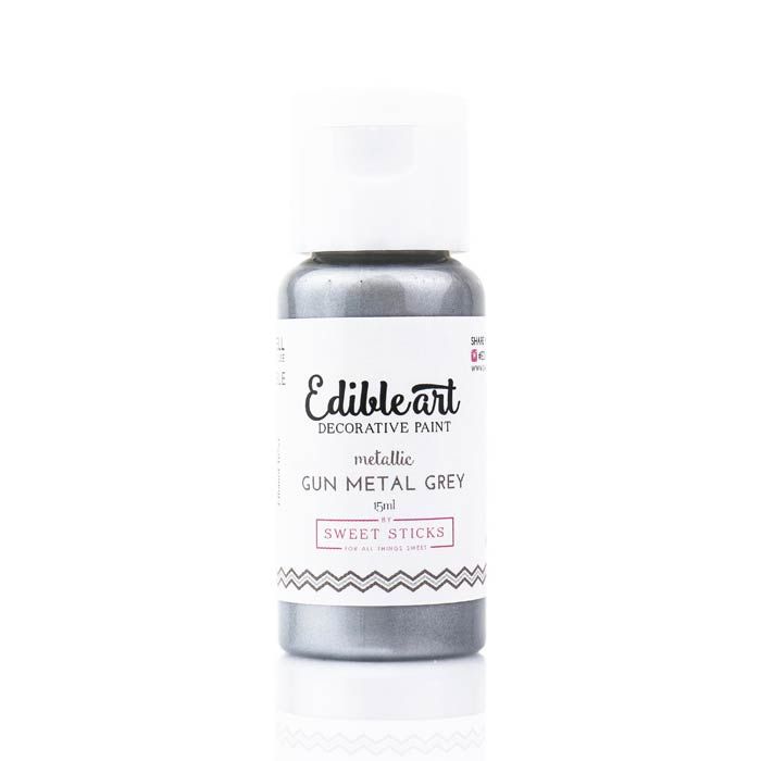 Edible Arts Metallic Gun Metal Grey Paint-15ml