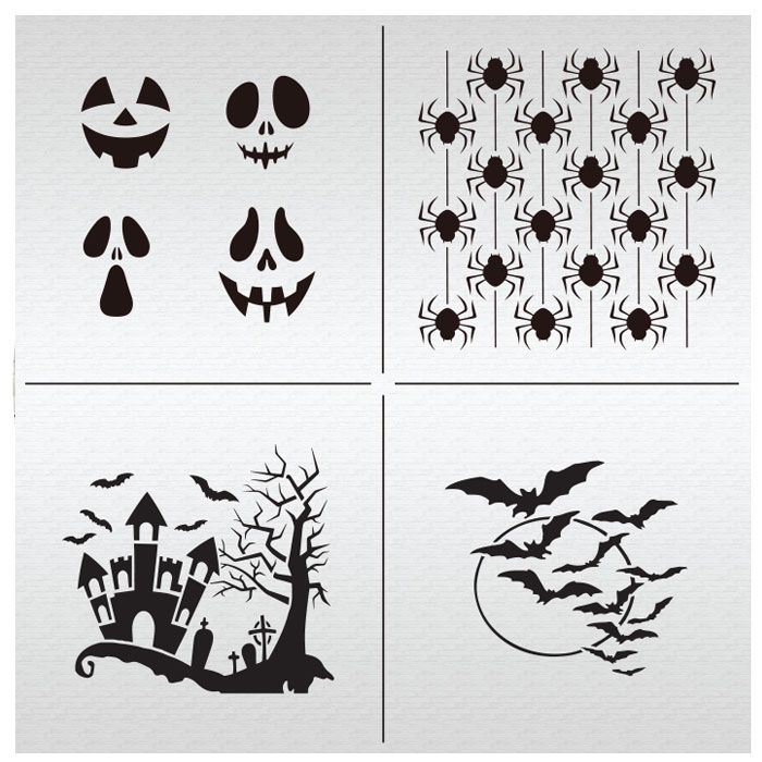 Halloween Patterns Cut-Apart Stencil Set