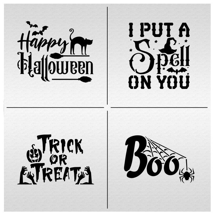 Halloween Words Cut-Apart Stencil Set