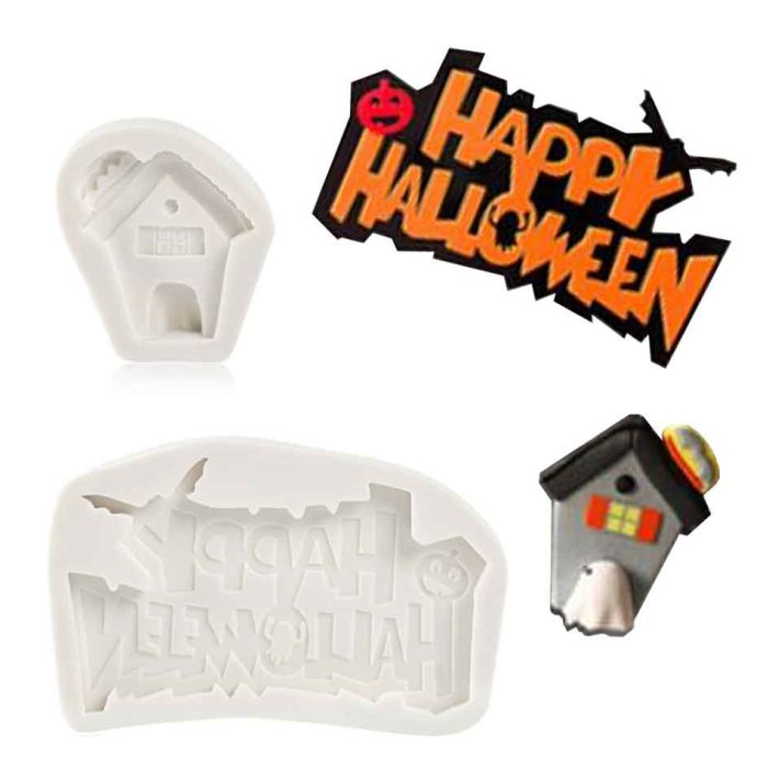 Happy Halloween Haunted House Mold Set