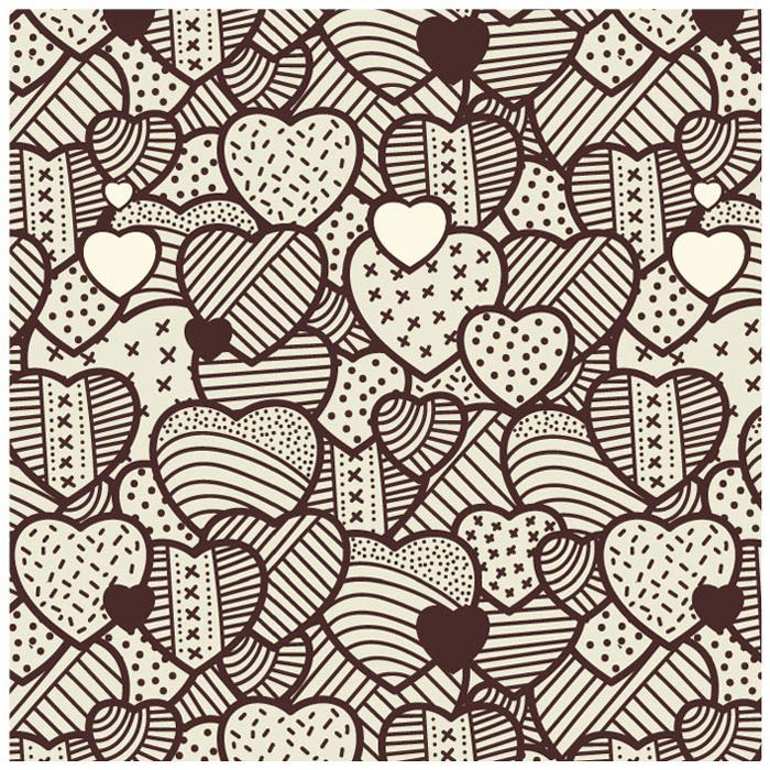 Chocolate Transfer Sheet Heart Doodles