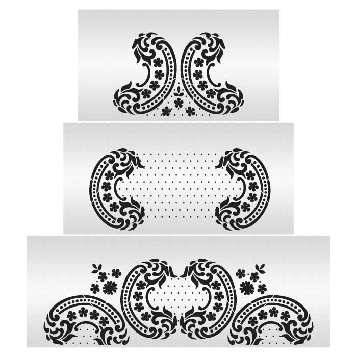 Heirloom Lace 3 Stencil Set For Shorter Tiers