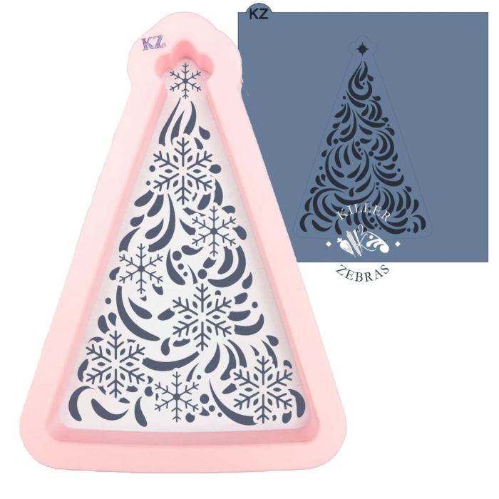 Ornate Christmas Tree Cutter Stencil Set by Killer Zebras