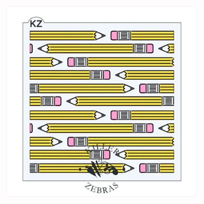 Pencils 3 Part Stencil by Killer Zebras