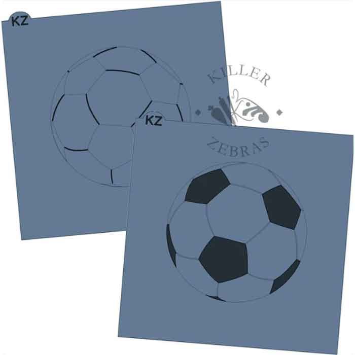 Soccer 2 Part Stencil by Killer Zebras