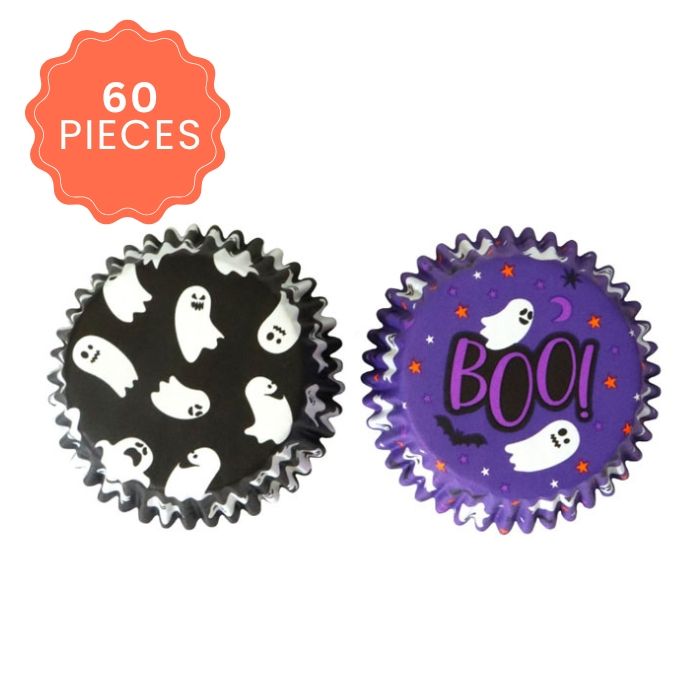 Foil Lined Cupcake Liners Spooky Ghosts