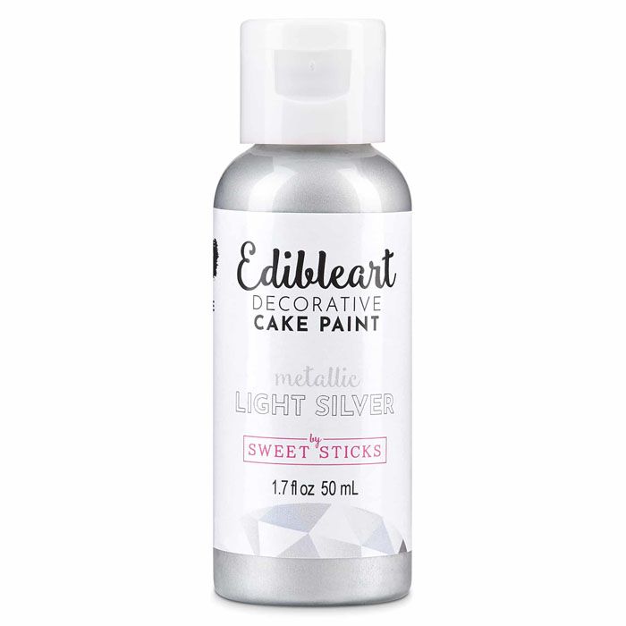 Edible Arts Metallic Light Silver Paint 50ml Bottle