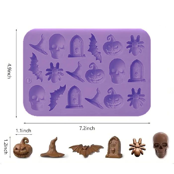 Little Halloween Ornaments Silicone Mold 