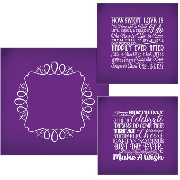 Marina Round Calligraphy Frame and Words 3 Stencil Set