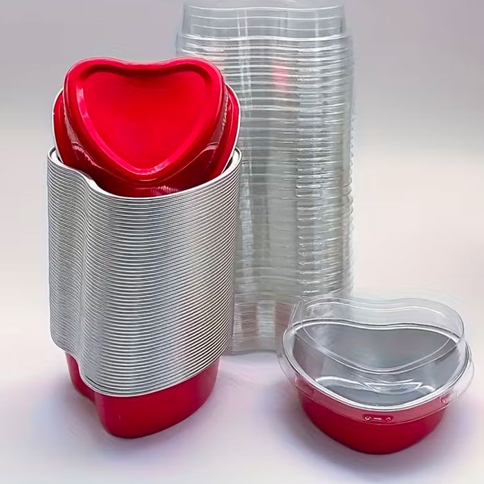 Individual Heart Pans with Lids Set of 10