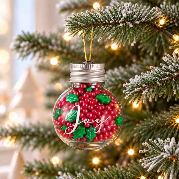 Mini Ornament Sprinkle Jar Merry & Bright Mix