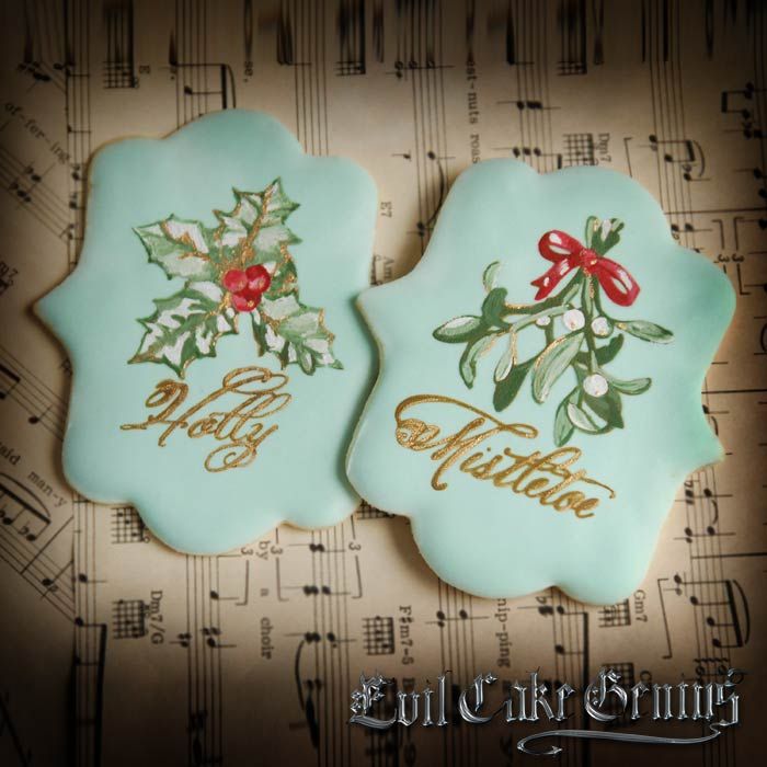 Mistletoe and Holly Outline Mesh Stencil Set