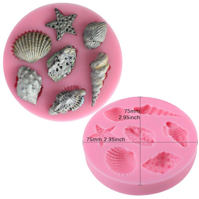 7 Cavity Mini Sea Shells Mold