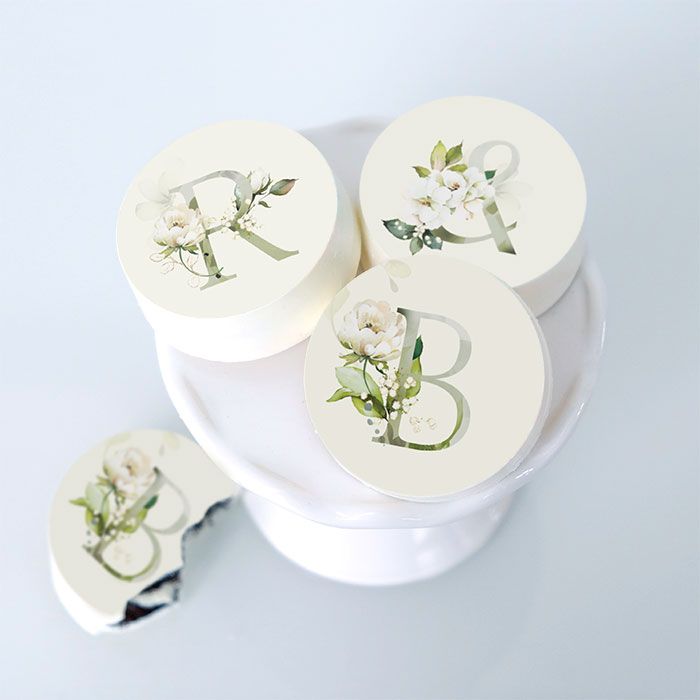 Icing Sheets Floral Monogram Cookie