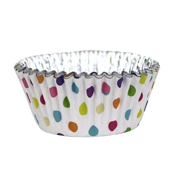 Foil Lined Multi-color Polka Dots Cupcake Liners