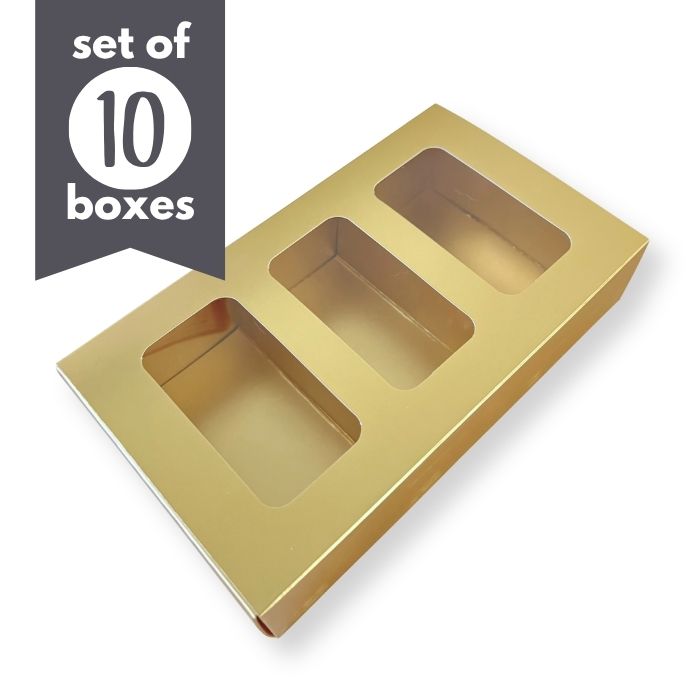 Nutter Butter Treat Boxes 3 Cavity Gold
