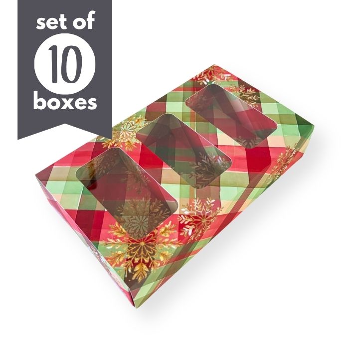 Nutter Butter Treat Boxes 3 Cavity Christmas Plaid