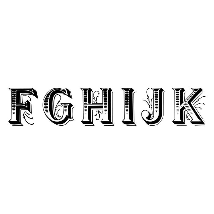 Ornate Alphabet F-K