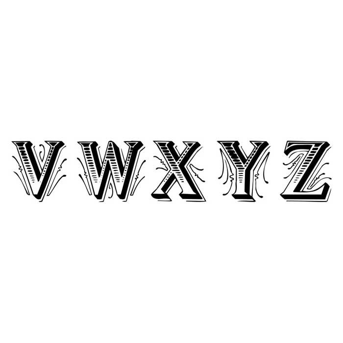 Ornate Alphabet V-Z