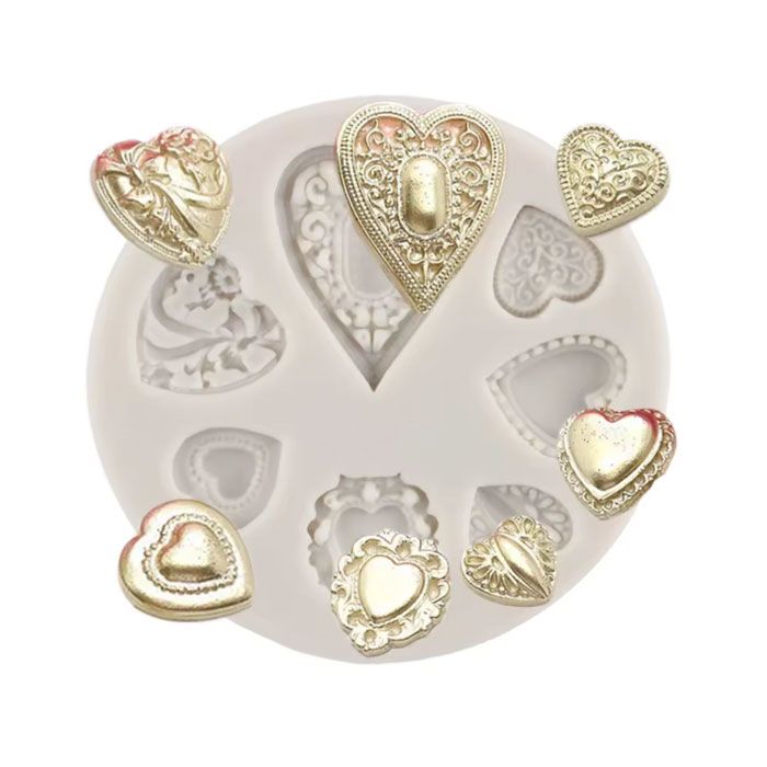 Ornate Hearts Silicone Mold