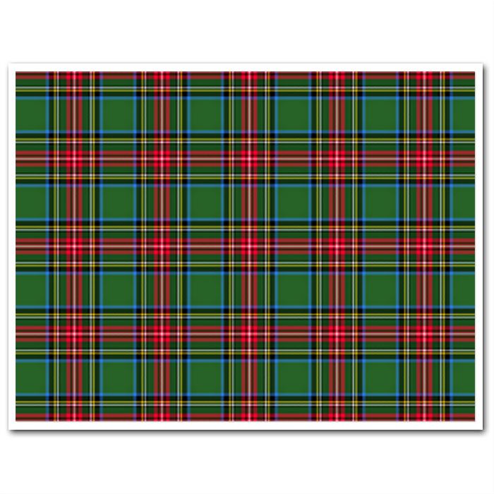 Edible Fabric Sheet Green Tartan