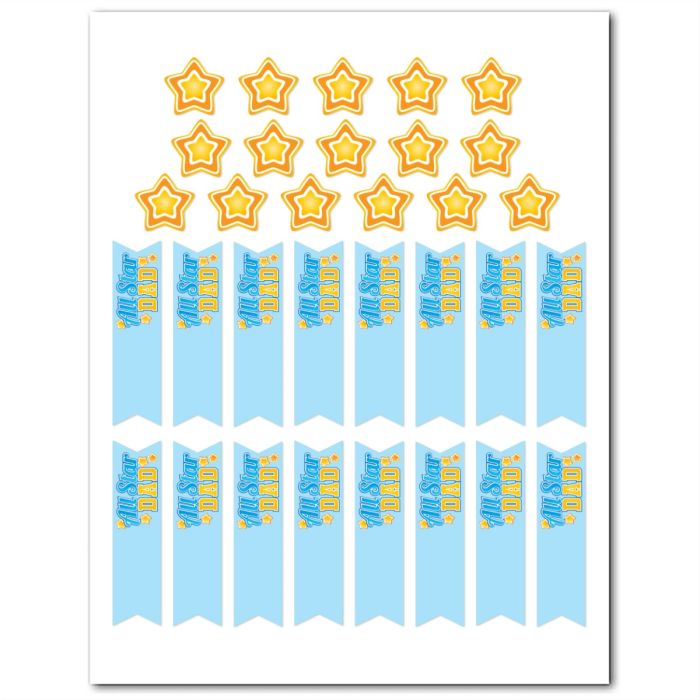 Icing Sheet All Star Dad Mini Stars & Banners