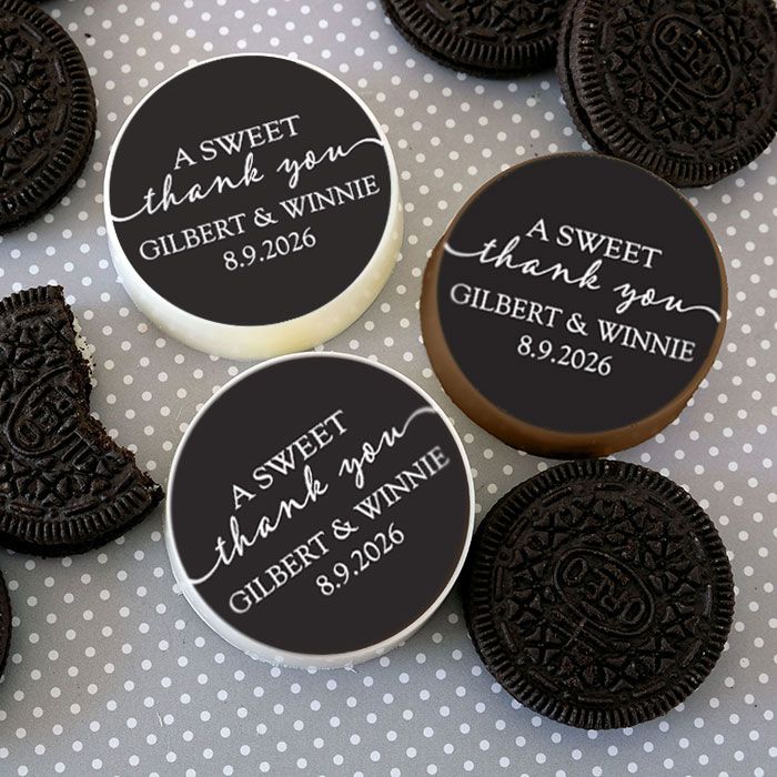 Customizable Icing Sheets Sweet Thank You Black