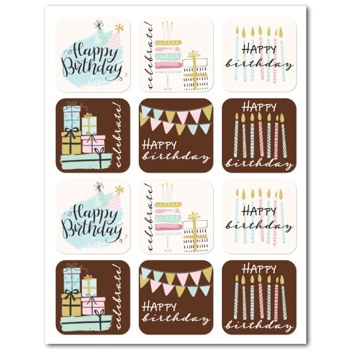 Icing Sheets Happy Birthday Squares