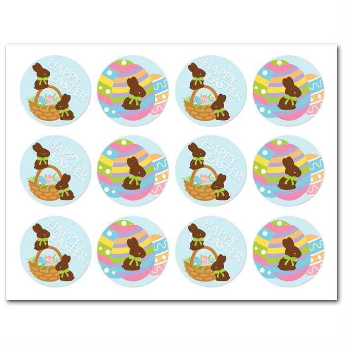 Icing Sheets Chocolate Bunnies Cookie/Cupcake