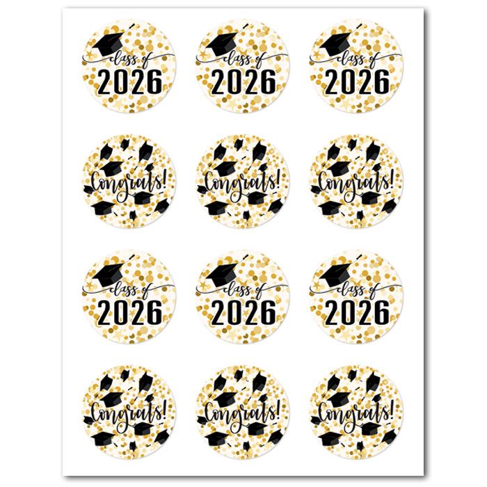 Icing Sheets Confetti Graduation Cookie