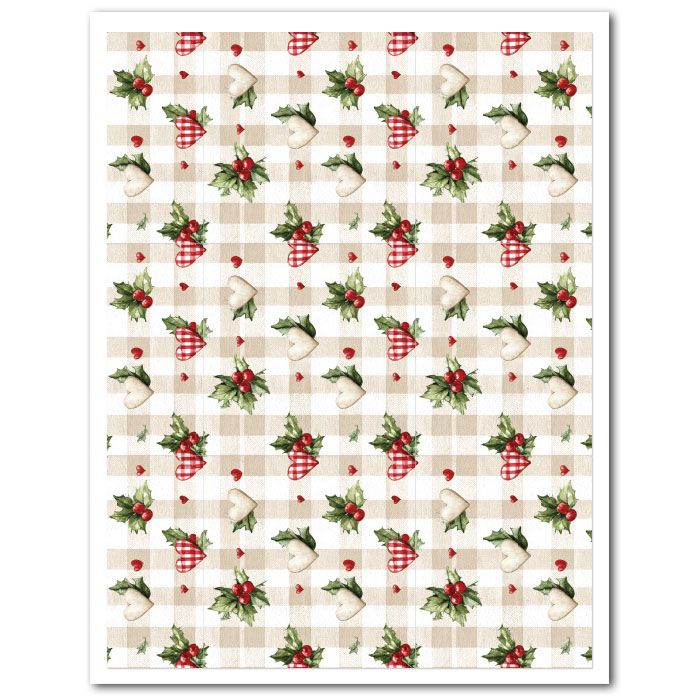 Icing Sheet Country Christmas Gingham