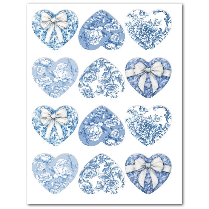 Icing Sheet Delft Hearts 