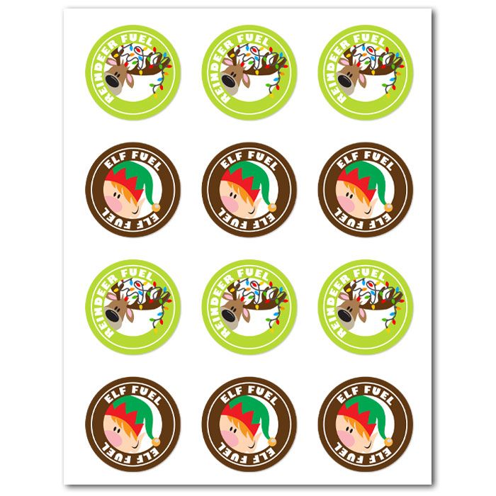 Icing Sheets Elf Reindeer Fuel Cookie/Cupcake