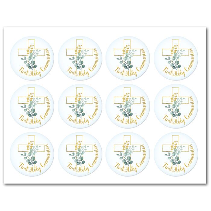 Icing Sheets First Communion Blue Cookie