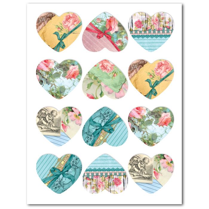 Icing Sheets French Country Hearts 