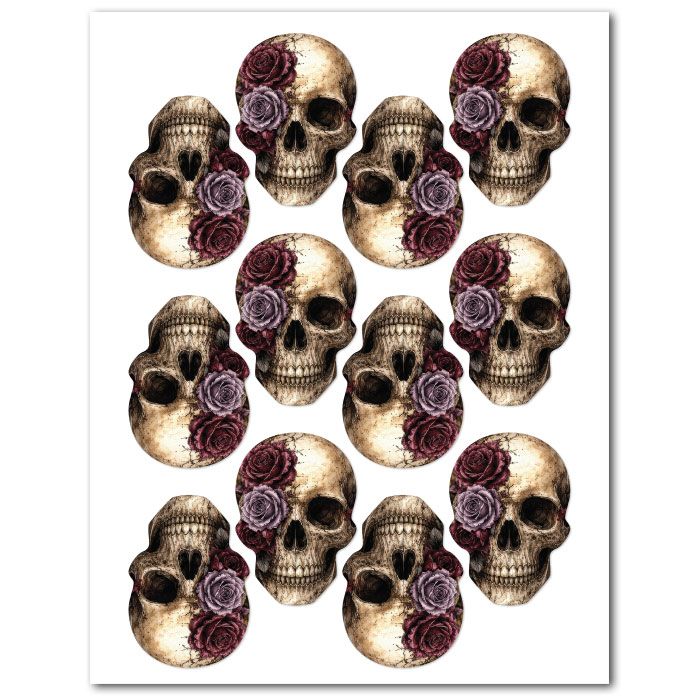 Icing Sheets Gothic Rose Skull Cookie/Nutter Butter