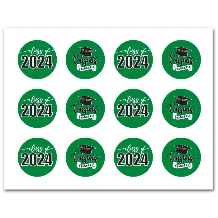 Icing Sheets Graduation Cookie Green