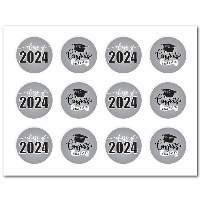 Icing Sheets Graduation Cookie Silver