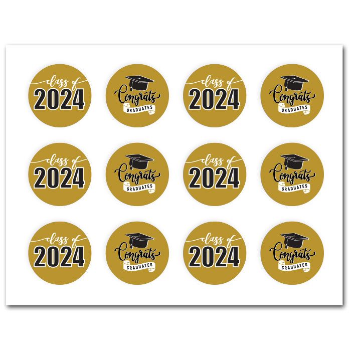 Icing Sheets Graduation Cookie Gold