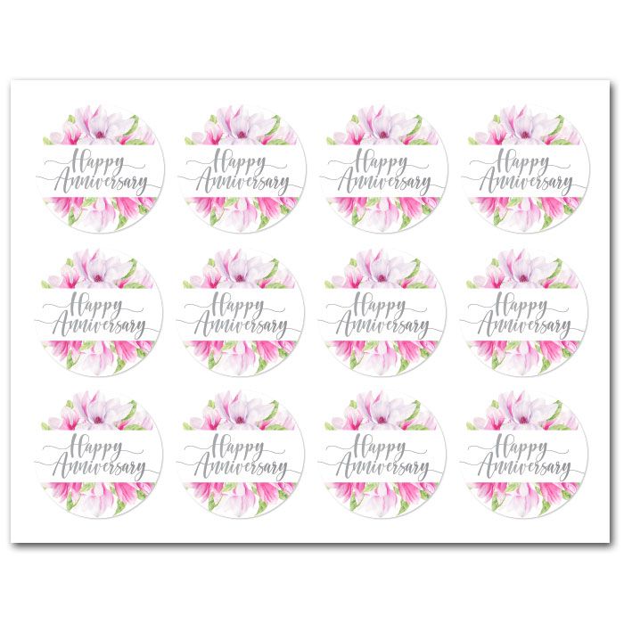 Icing Sheets Happy Anniversary Magnolias Cookie