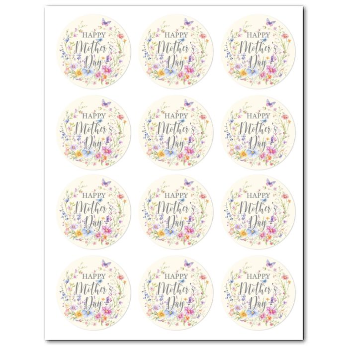 Happy Mother's Day Garden Cookie/Cupcake Icing Sheets