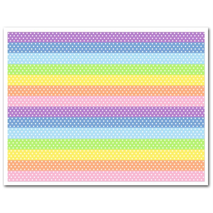 Icing Sheet Pastel Polka Dot Rainbow Stripe