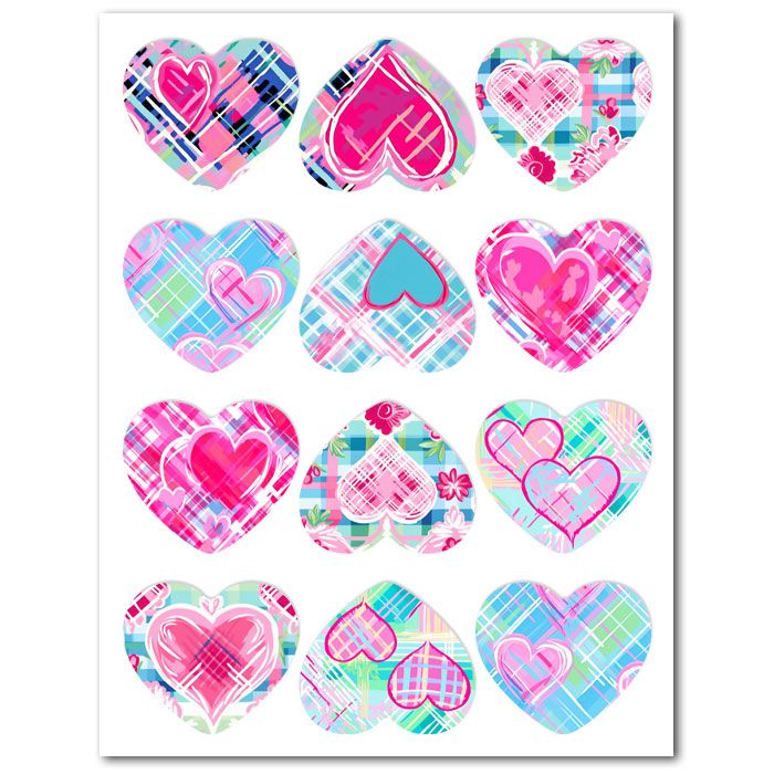 Icing Sheet Preppy Hearts 