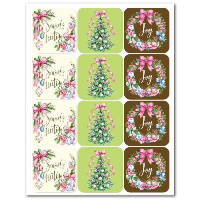 Icing Sheets Preppy Holiday Squares