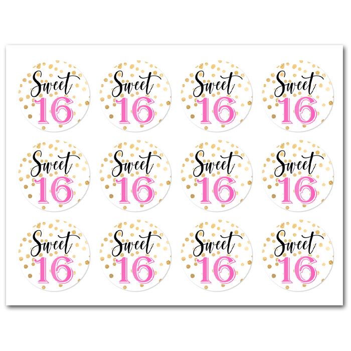 Icing Sheets Sweet 16 Confetti Cookie