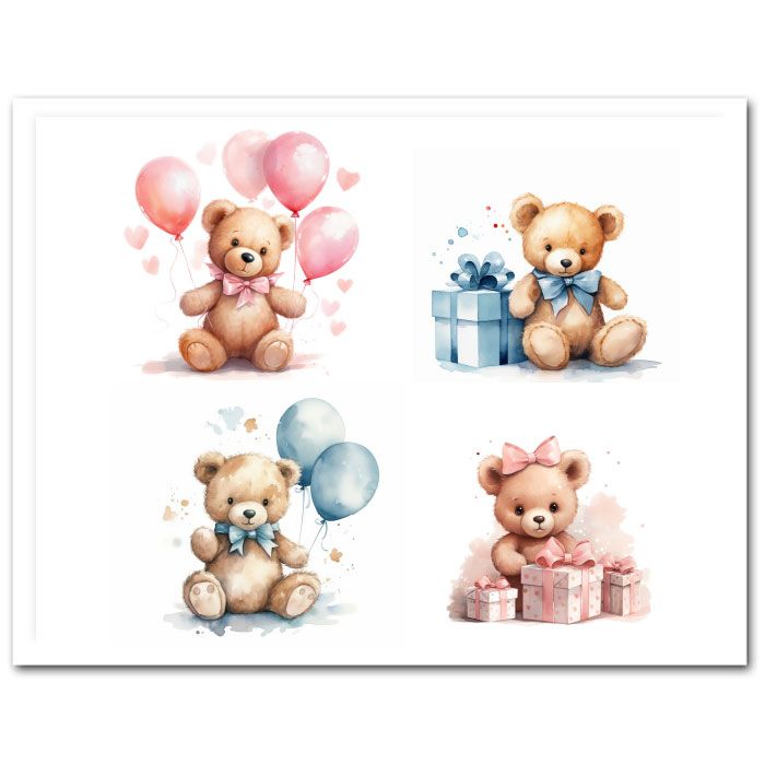 Icing Sheet Teddy Bear Baby Shower Cake Wrap