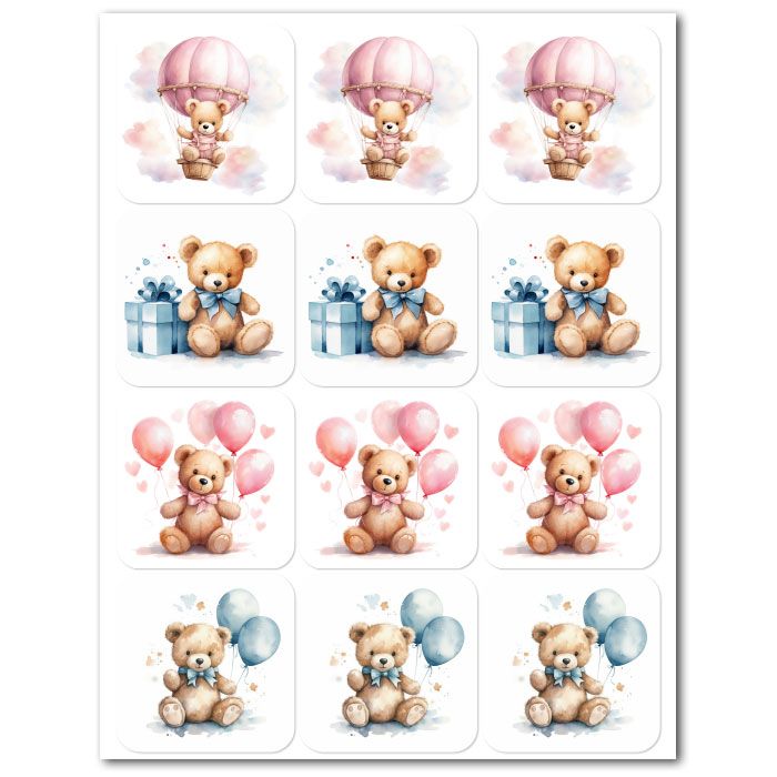 Icing Sheets Teddy Bear Squares